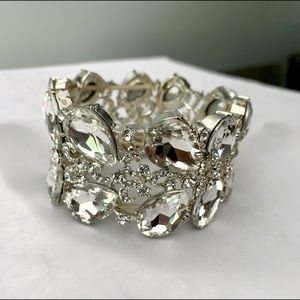 Jeweled silver bracelet